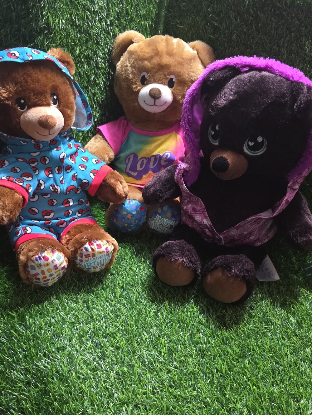 Lot Of 3 BAB Bears W Assorted Pokemon Outfits